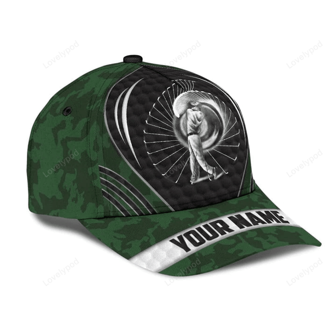 FUNSTUFFPRINT Personalized name Golf Classic Cap, Golf player cap hat for men and women