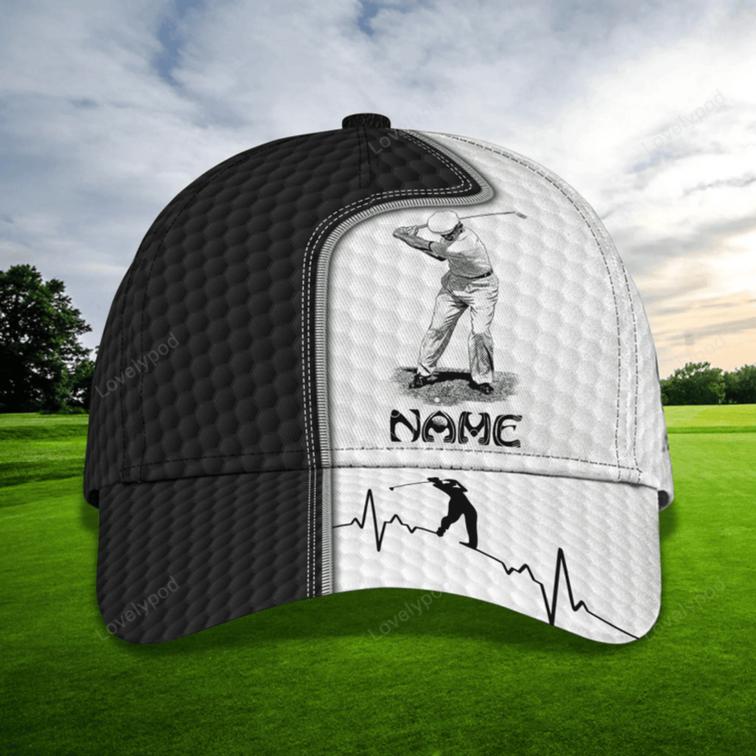 FUNSTUFFPRIT Personalized Baseball Cap For Golf Men, Classic Golf Cap, Baseball Golfer Hat, Golf Man Hats