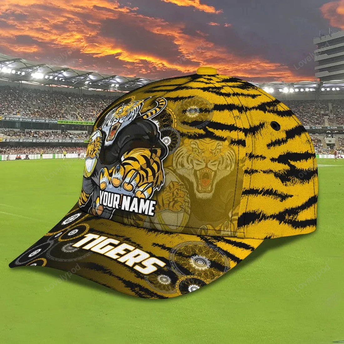 FUNSTUFFPRINT Personalized Richmond Tigers Football Club 3D Cap for Players, Custom Name Richmond Tigers Hat