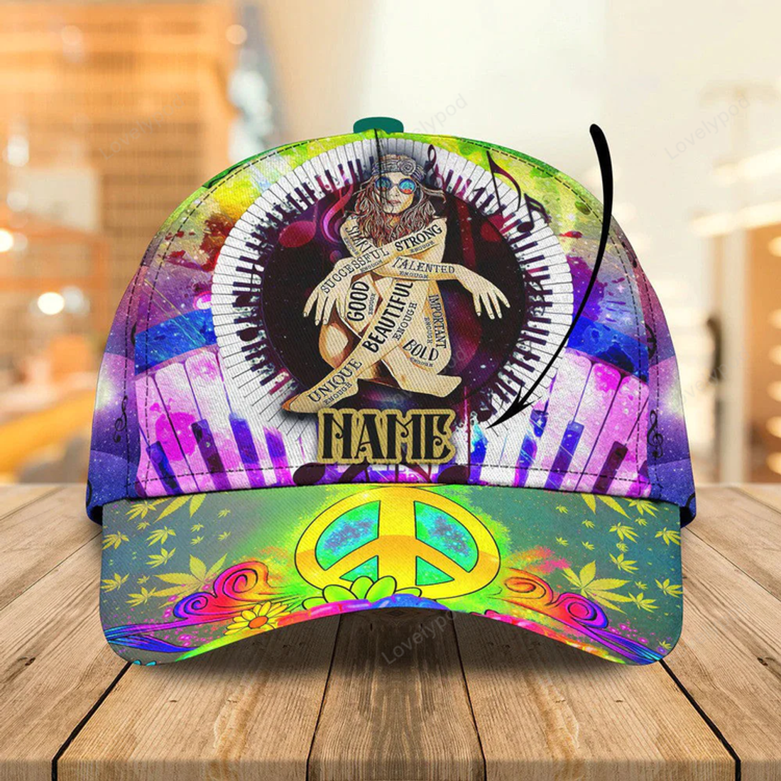 FUNSTUFFPRINT Hippie Car Personalized Hippie Cap 3D Classic Cap for Hippie Lovers for Girls