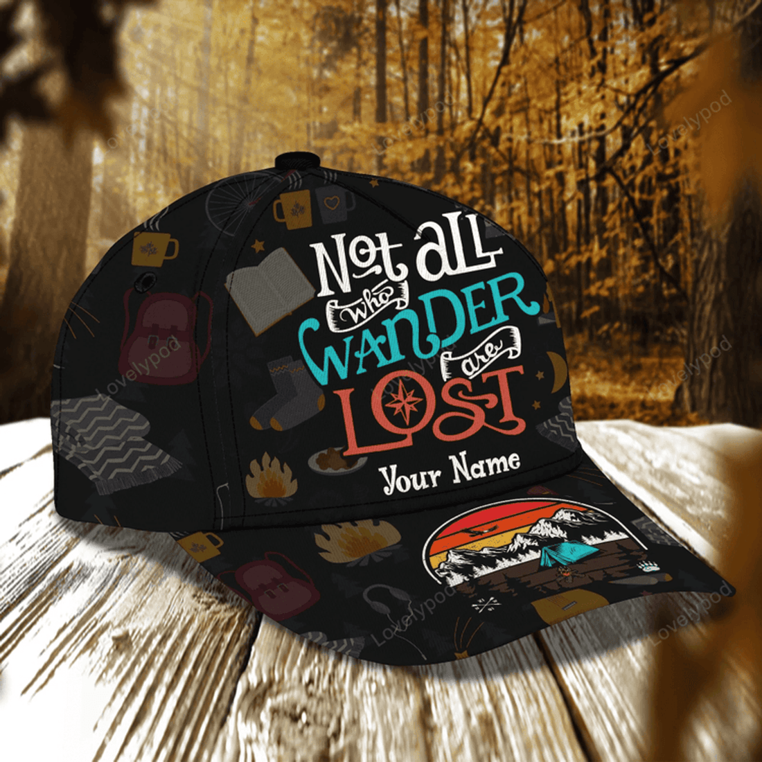 FUNSTUFFPRINT Personalized Funny Camping Cap, Camping Hat For Camper, Camping Accessory