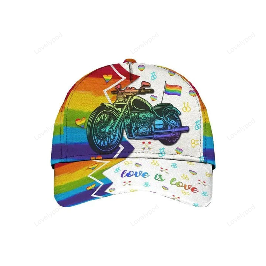 FUNSTUFFPRIT Cool Jean Texture Pride Lgbt 3D Printing Baseball Cap Hat, Gay Pride Baseball Cap