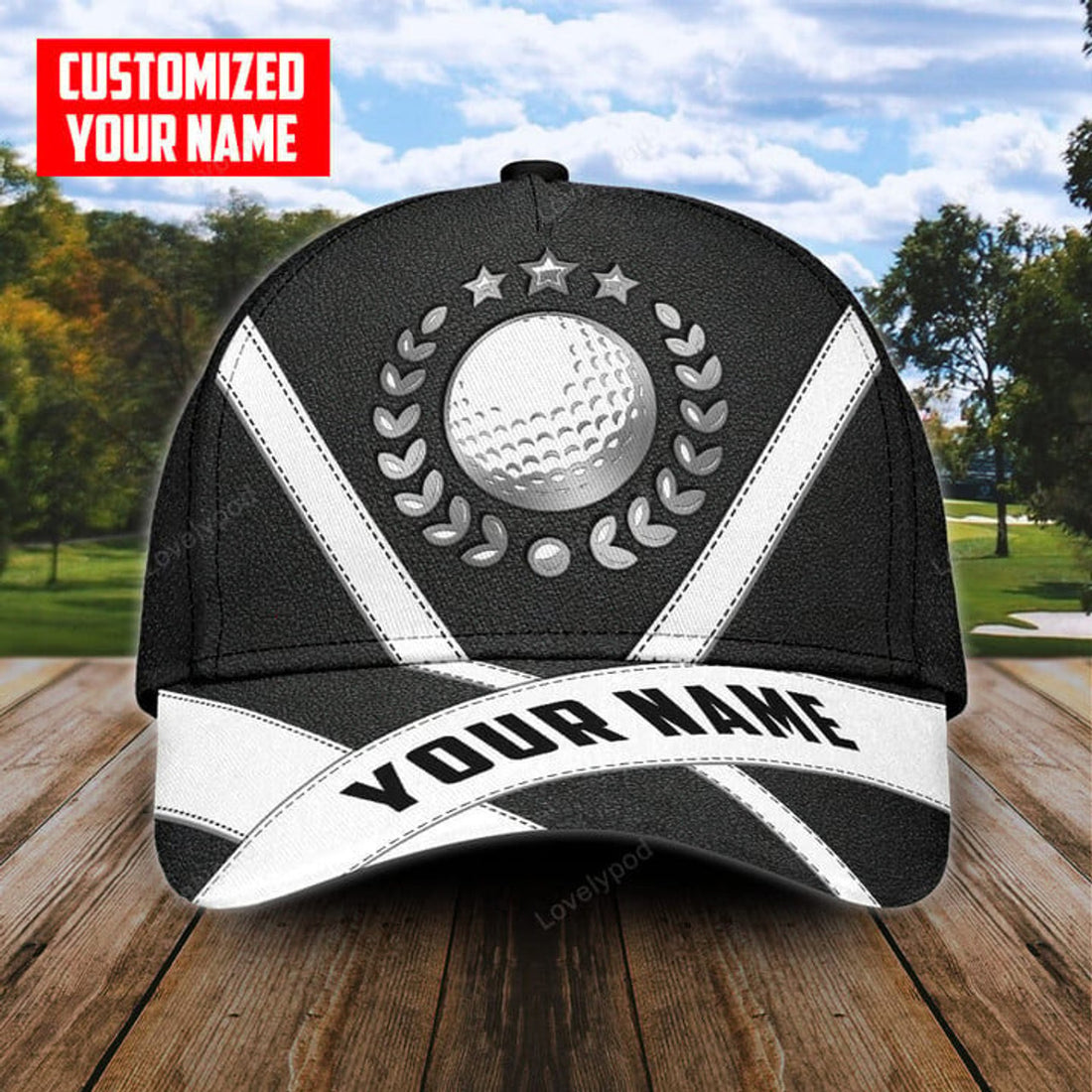 FUNSTUFFPRINT Personalized name Golf Classic Cap, Golf player cap hat for men and women
