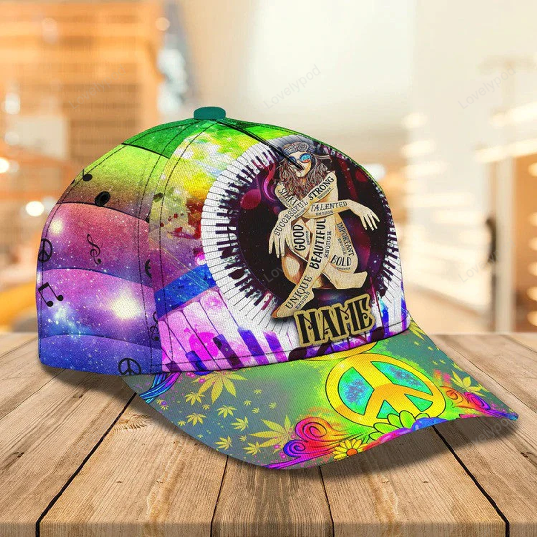 FUNSTUFFPRINT Hippie Car Personalized Hippie Cap 3D Classic Cap for Hippie Lovers for Girls