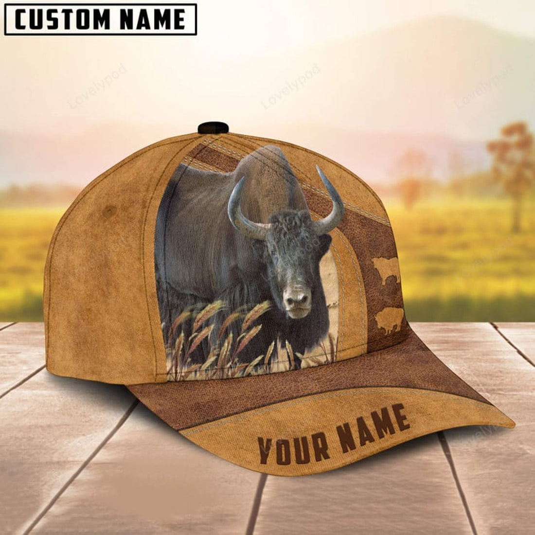 FUNSTUFFPRINT Yak Cattle Custom Name Cap, Cattle Hat, Farm Baseball Hat, Cap Hat For Farmer Farm Lover