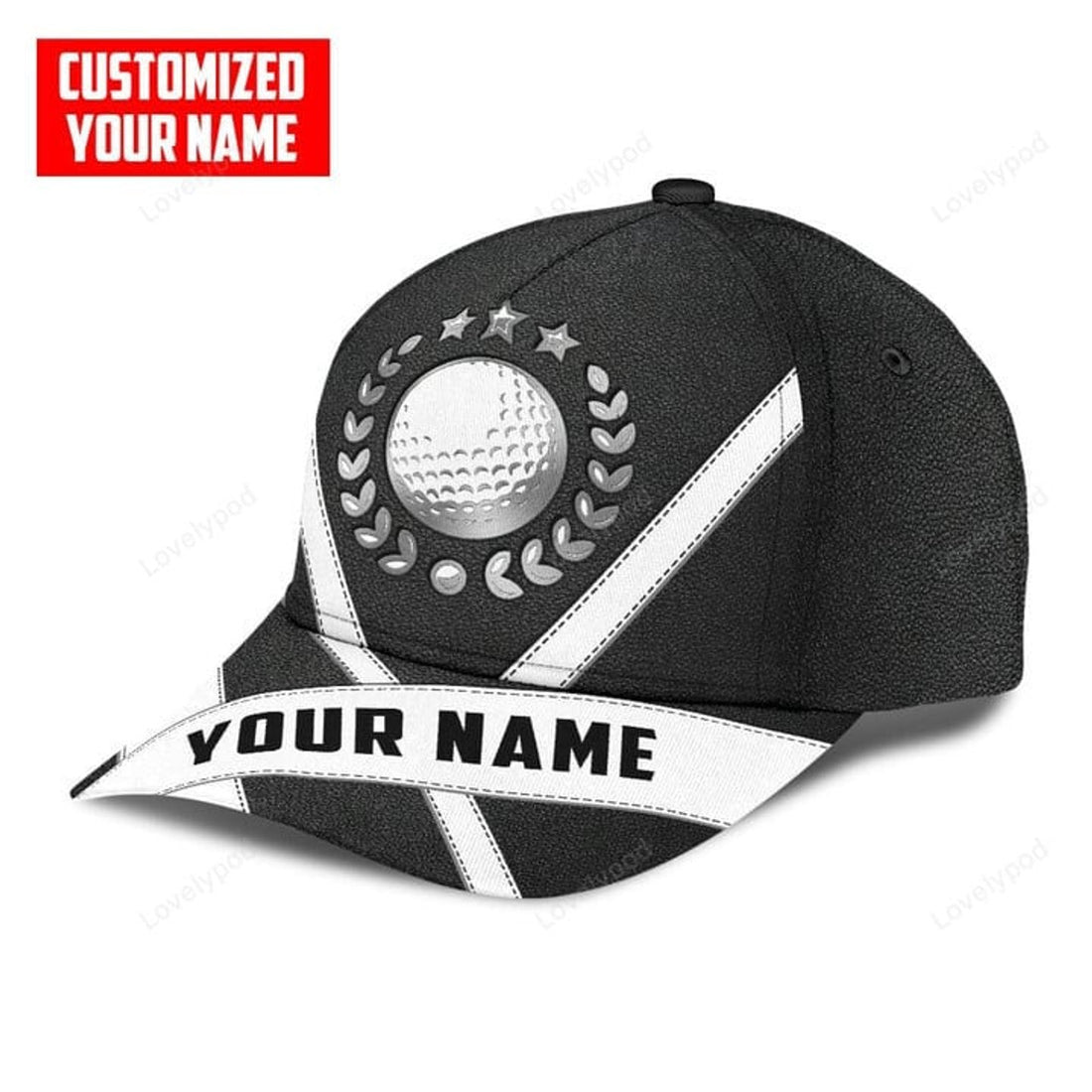 FUNSTUFFPRINT Personalized name Golf Classic Cap, Golf player cap hat for men and women