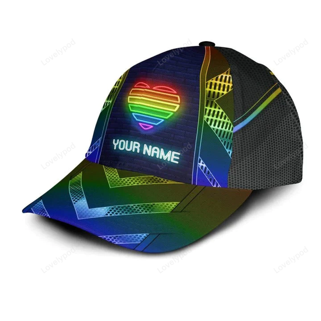 FUNSTUFFPRIT Personalized Pride Baseball Cap For Couple Gay, Lesbian Gifts, Color Of Life Lgbt 3D Baseball Cap Hat