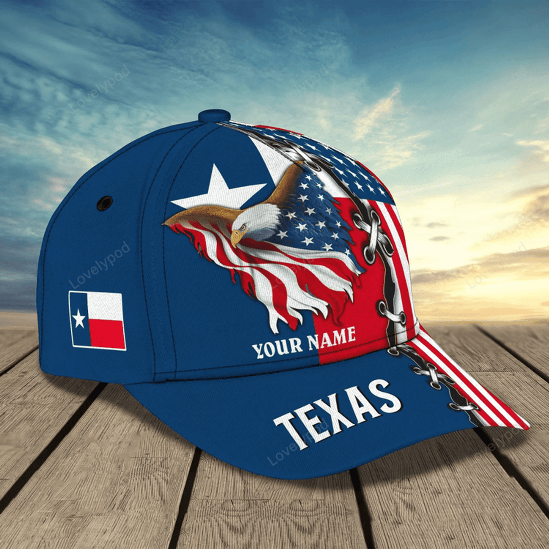 FUNSTUFFPRIT Personalized God Bless Texas 3D Full Print Baseball Cap, Texas American Pride Cap Hat, Texas Cap Hat