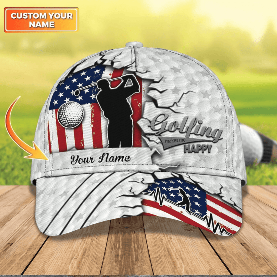 FUNSTUFFPRIT Customized 3D All Over Print Classic Cap Hat For Golfer, Golf Cap For Men And Women