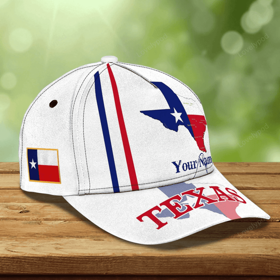 FUNSTUFFPRIT Personalized Texas Baseball 3D Cap, Texas Classic Full Print Cap Hat, American Texas Cap