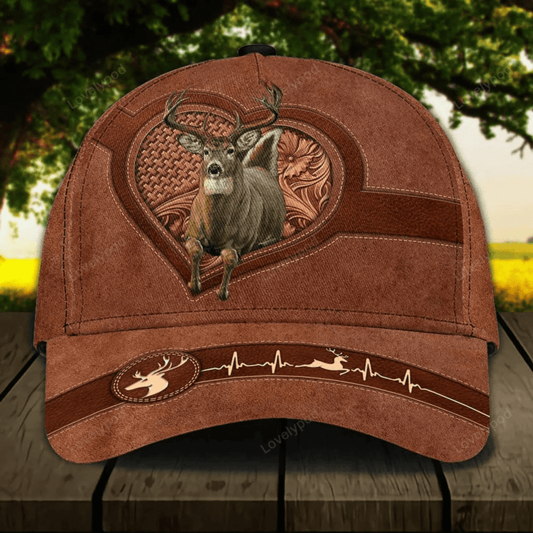 FUNSTUFFPRINT Customized Vintage Deer Classic Cap for Husband, Deer 3D Cap for Son Deer Hunting Hat Cap