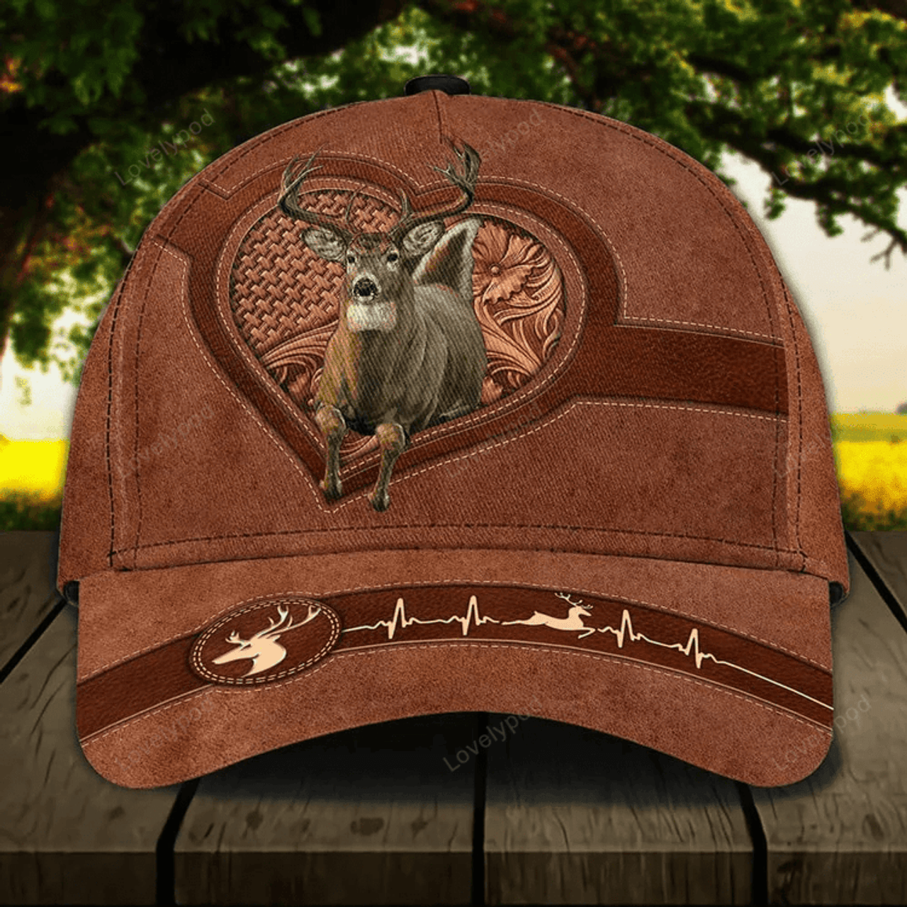 FUNSTUFFPRINT Customized Vintage Deer Classic Cap for Husband, Deer 3D Cap for Son Deer Hunting Hat Cap