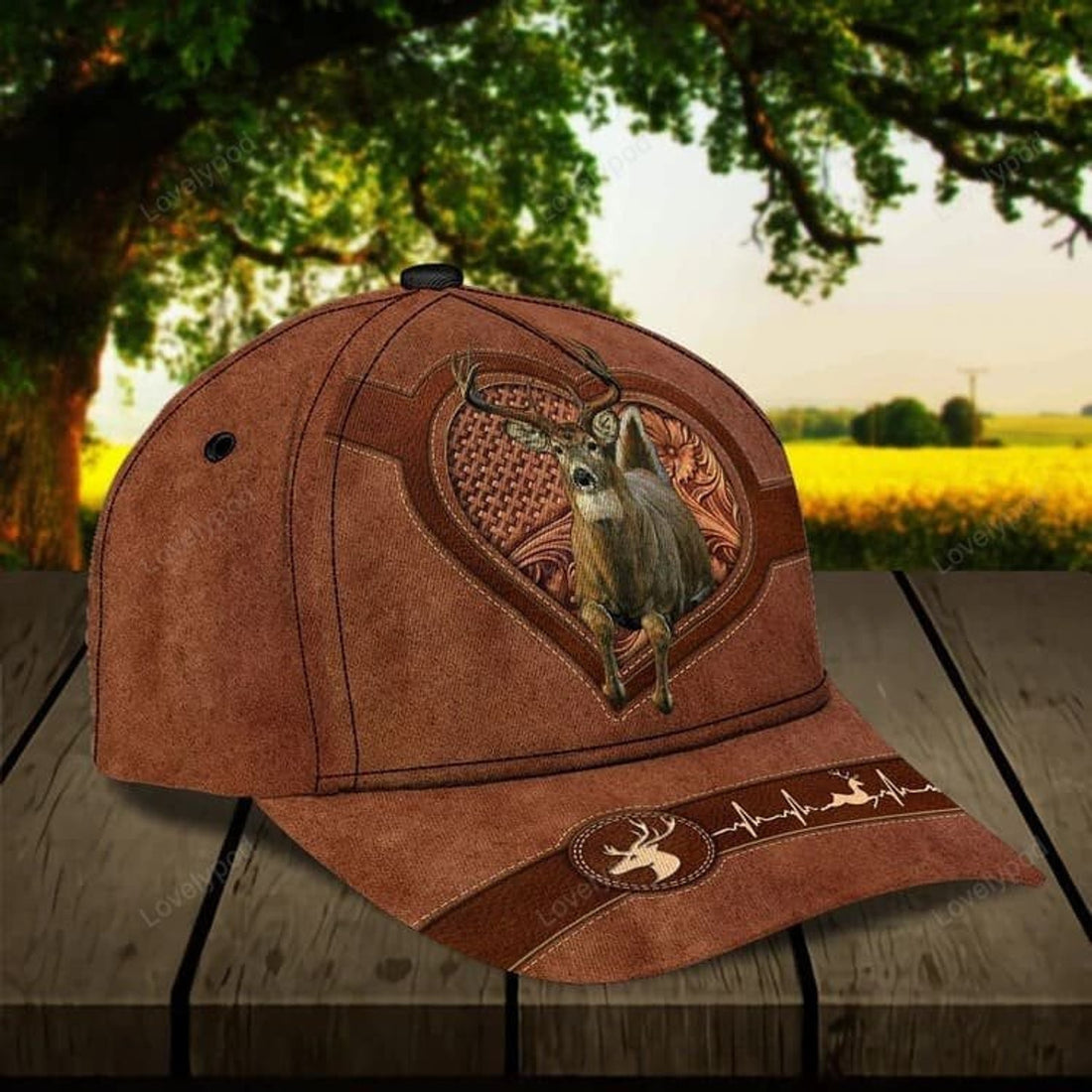 FUNSTUFFPRINT Customized Vintage Deer Classic Cap for Husband, Deer 3D Cap for Son Deer Hunting Hat Cap