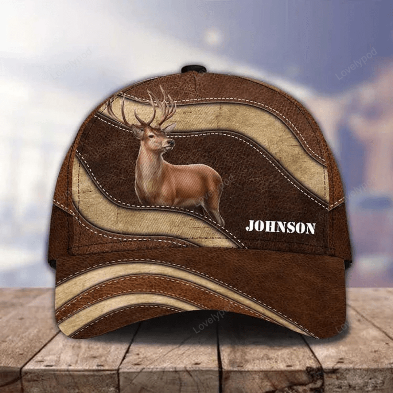 FUNSTUFFPRINT Customized Vintage Deer Classic Cap for Husband, Deer 3D Cap for Son Deer Hunting Hat Cap