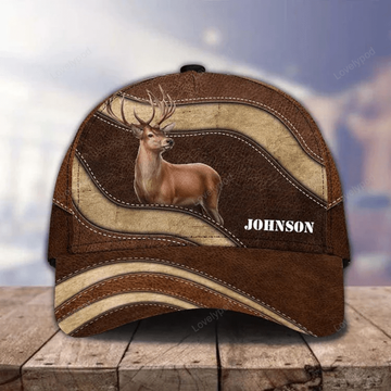 FUNSTUFFPRINT Customized Vintage Deer Classic Cap for Husband, Deer 3D Cap for Son Deer Hunting Hat Cap