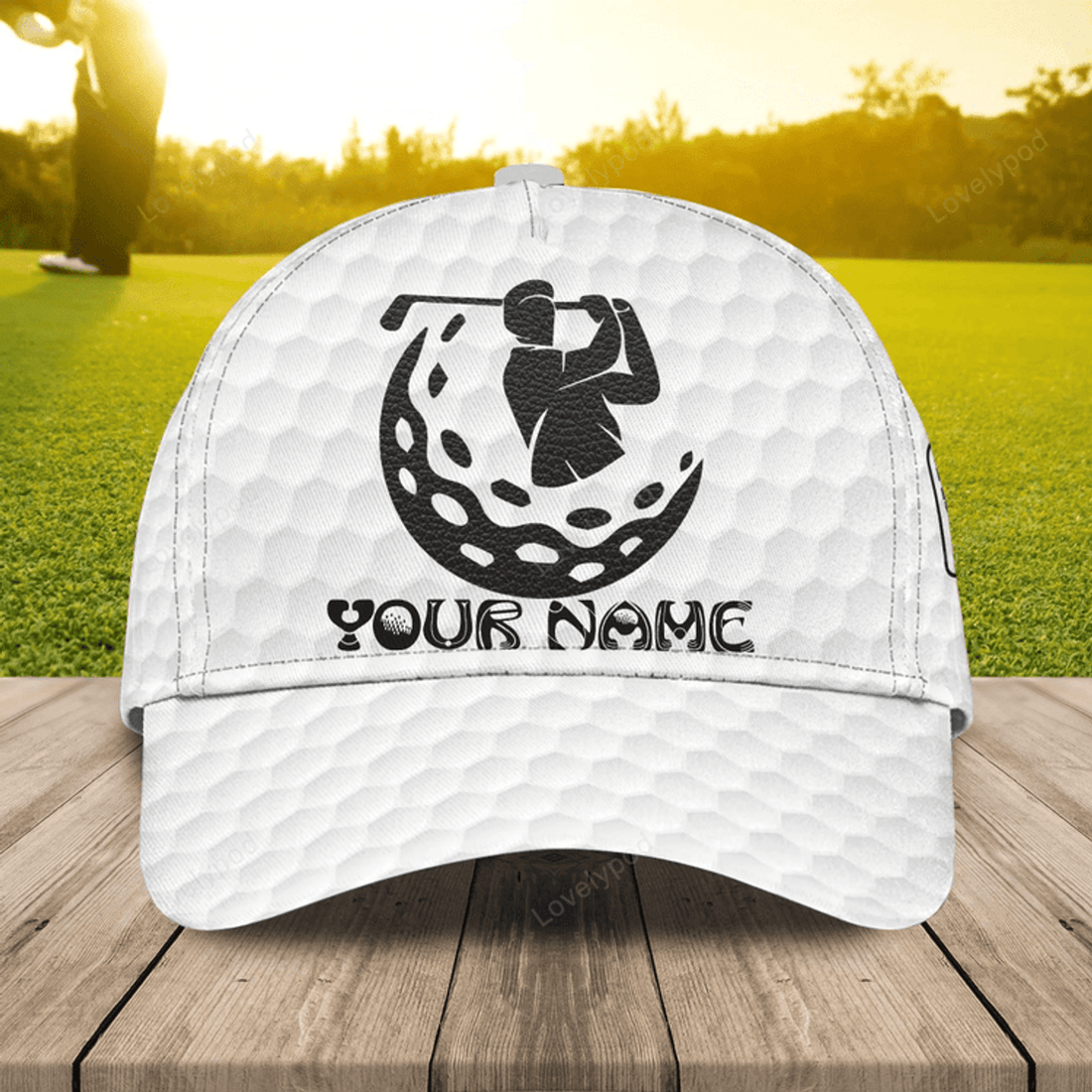 FUNSTUFFPRIT Personalized With Name 3D All Over Print Golf Caps For Men, American Golfer Baseball Cap, Golfer Gifts