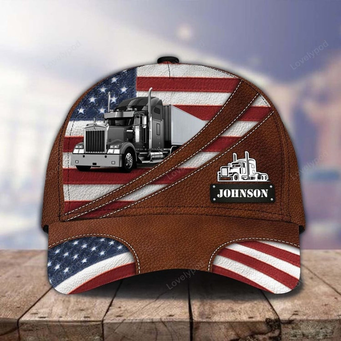 FUNSTUFFPRINT 4th of July Personalized Trucker Cap, Gift for Dad Father's Day Cap, Truck Hat for Truck Drivers, Gift for Husband from Wife