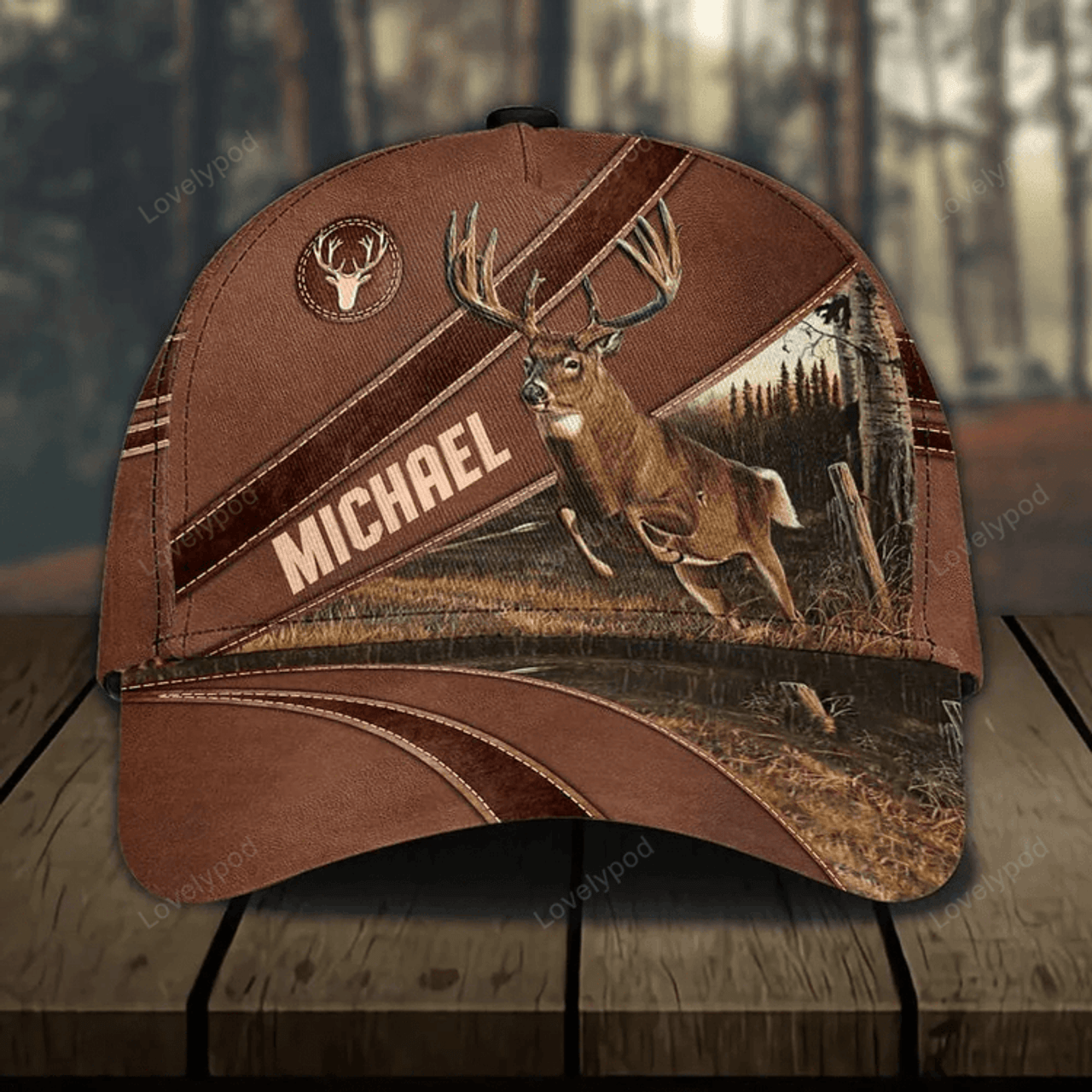 FUNSTUFFPRINT Customized Vintage Deer Classic Cap for Husband, Deer 3D Cap for Son Deer Hunting Hat Cap