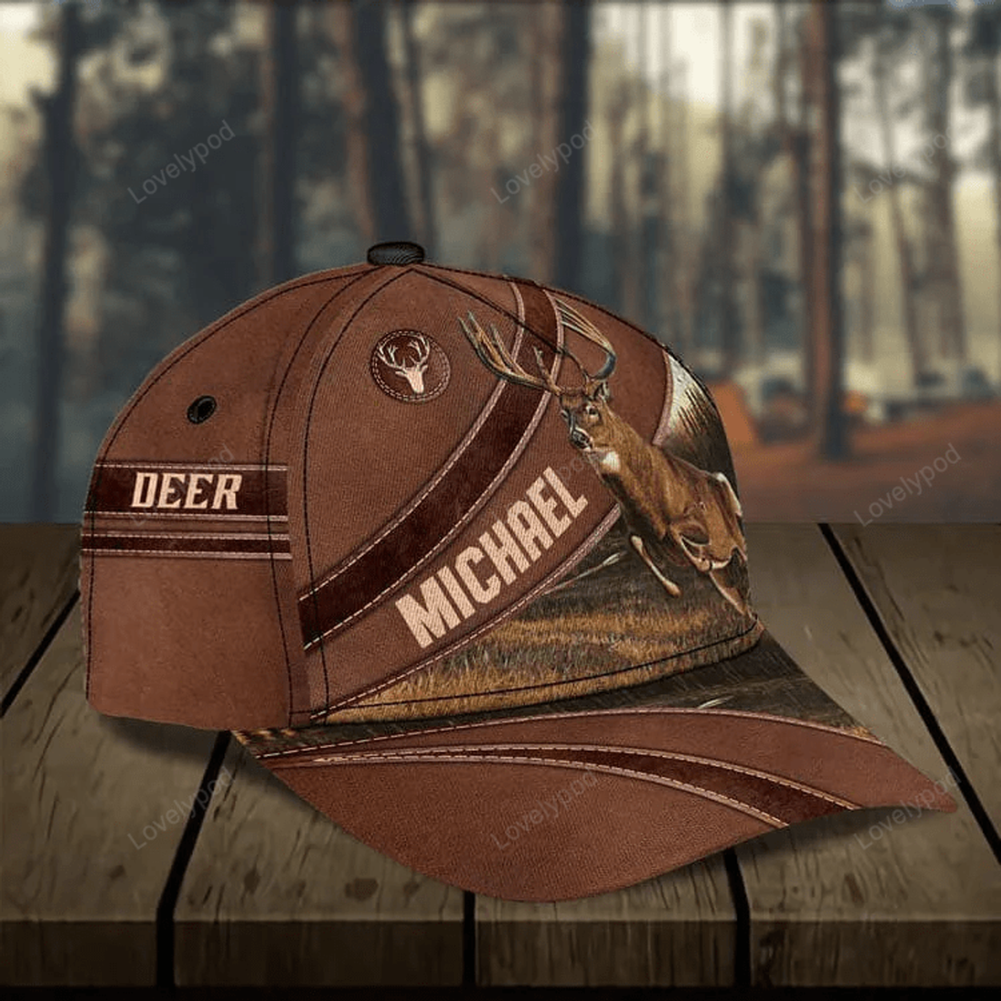 FUNSTUFFPRINT Customized Vintage Deer Classic Cap for Husband, Deer 3D Cap for Son Deer Hunting Hat Cap
