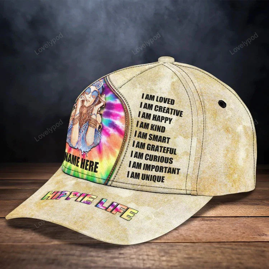 FUNSTUFFPRINT Hippie Car Personalized Hippie Cap 3D Classic Cap for Hippie Lovers for Girls