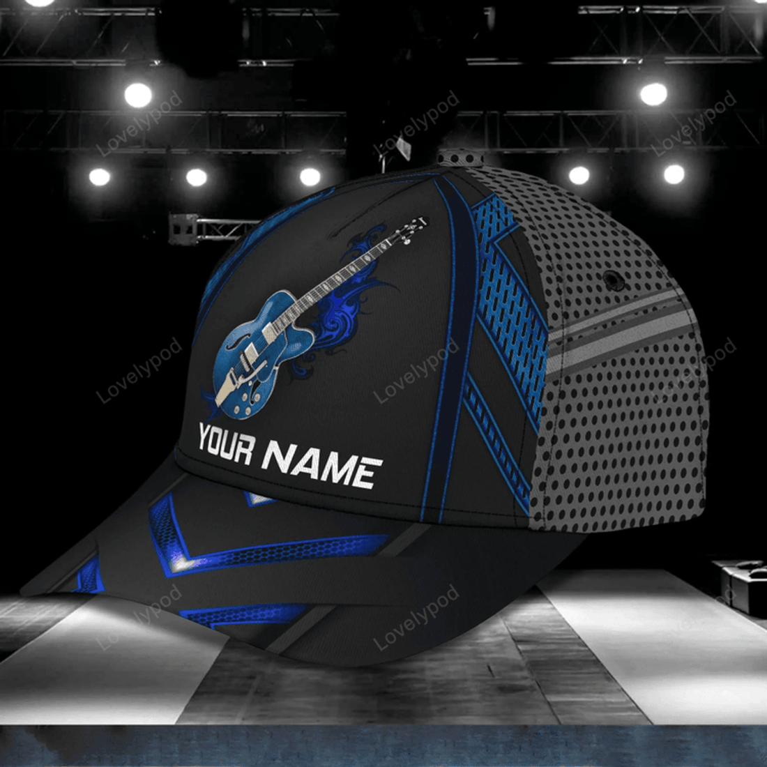 FUNSTUFFPRIT Personalized Guitar Caps Hat, 3D All Over Print Baseball Cap For Guitar Man, Present Guitar Lovers