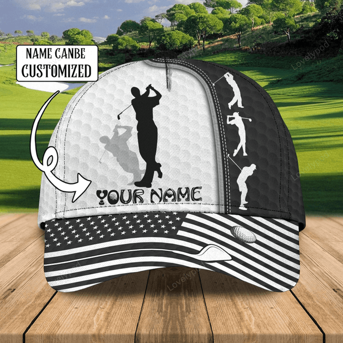 FUNSTUFFPRIT Personalized 3D Full Printed Baseball Cap For Golfer, Goft Men Caps, Golf Man Hat, Cool Golf Hats