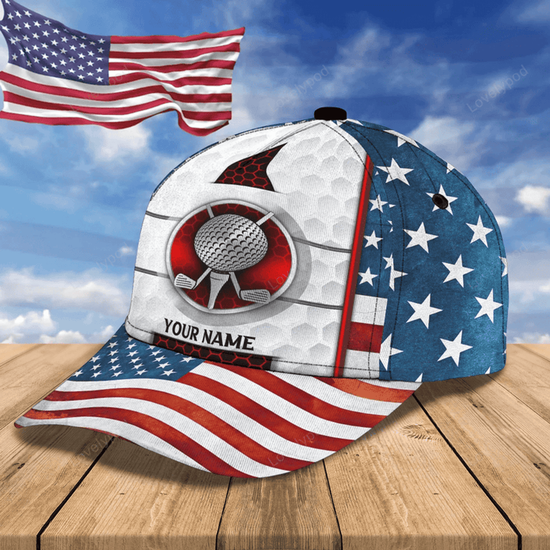 FUNSTUFFPRIT Customized 3D All Over Print Classic Cap Hat For Golfer, Golf Cap For Men And Women