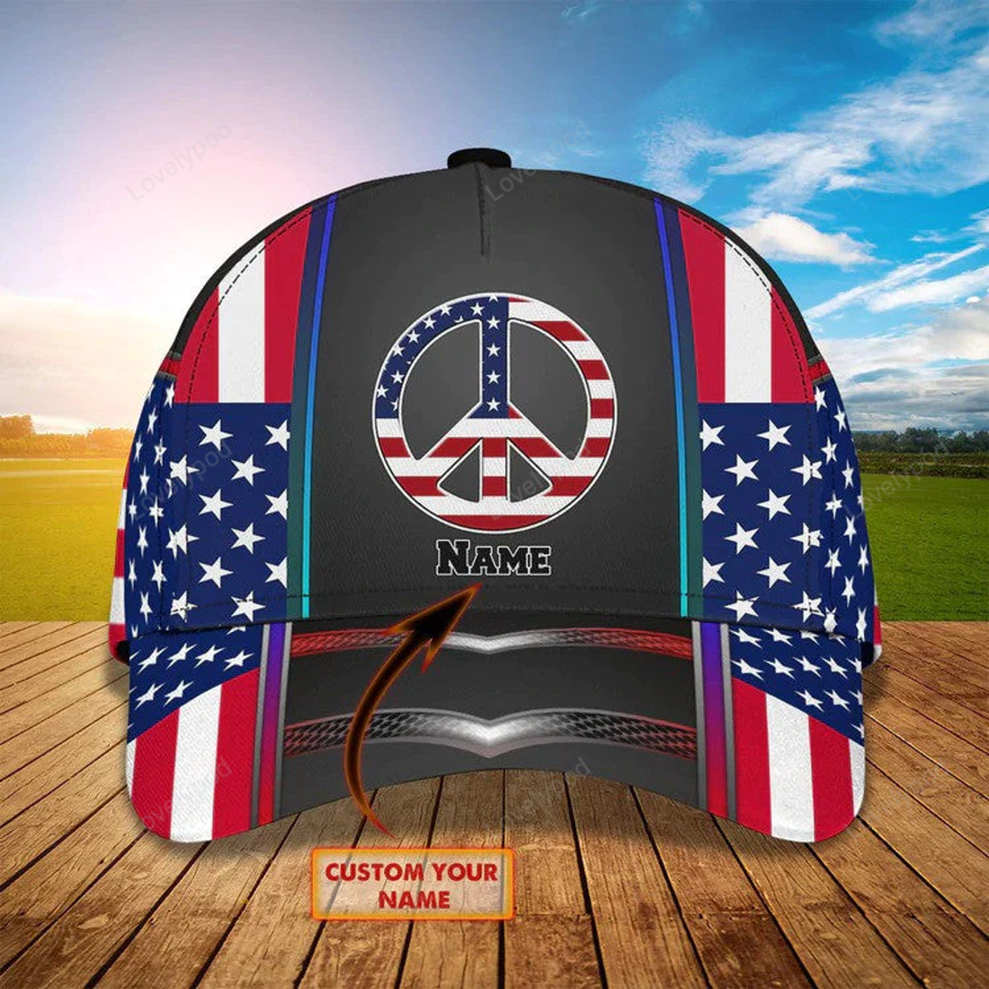 FUNSTUFFPRINT Hippie Car Personalized Hippie Cap 3D Classic Cap for Hippie Lovers for Girls