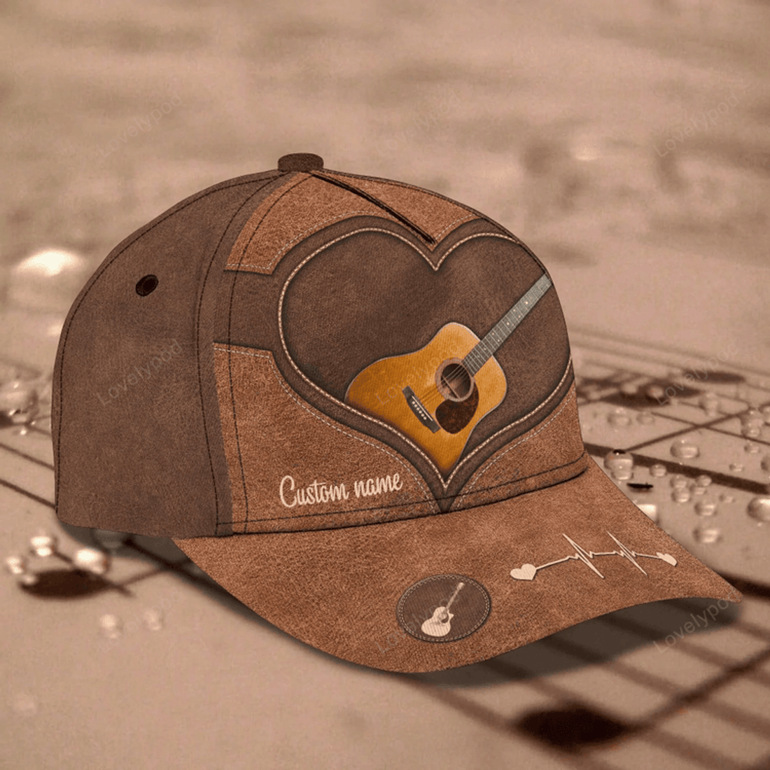 FUNSTUFFPRIT Customized Guitar Classic Baseball 3D Cap For Guitarist, Lord Of The String All Over Print Guitar Cap Hat