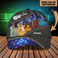 FUNSTUFFPRIT Custom Name Baseball Guitar Cap Hat, I Play Guitar And I Forget Things 3D Cap For Musican Guitarist Cap