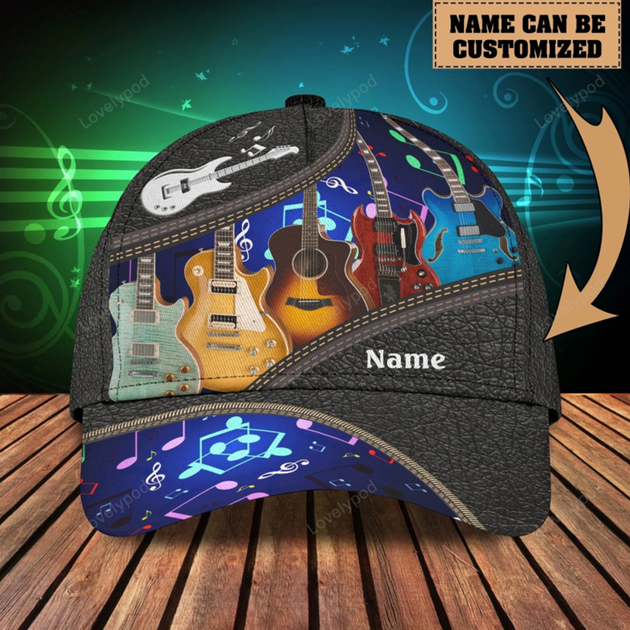 FUNSTUFFPRIT Custom Name Baseball Guitar Cap Hat, I Play Guitar And I Forget Things 3D Cap For Musican Guitarist Cap