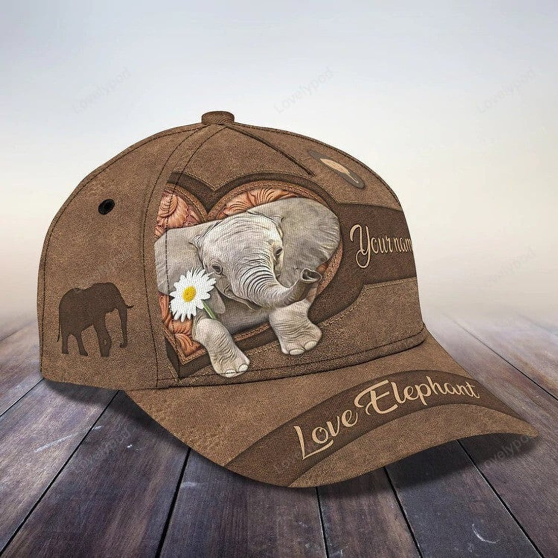 FUNSTUFFPRINT Customized Vintage Elephant Cap for Man who love Elephant Hat for Husband