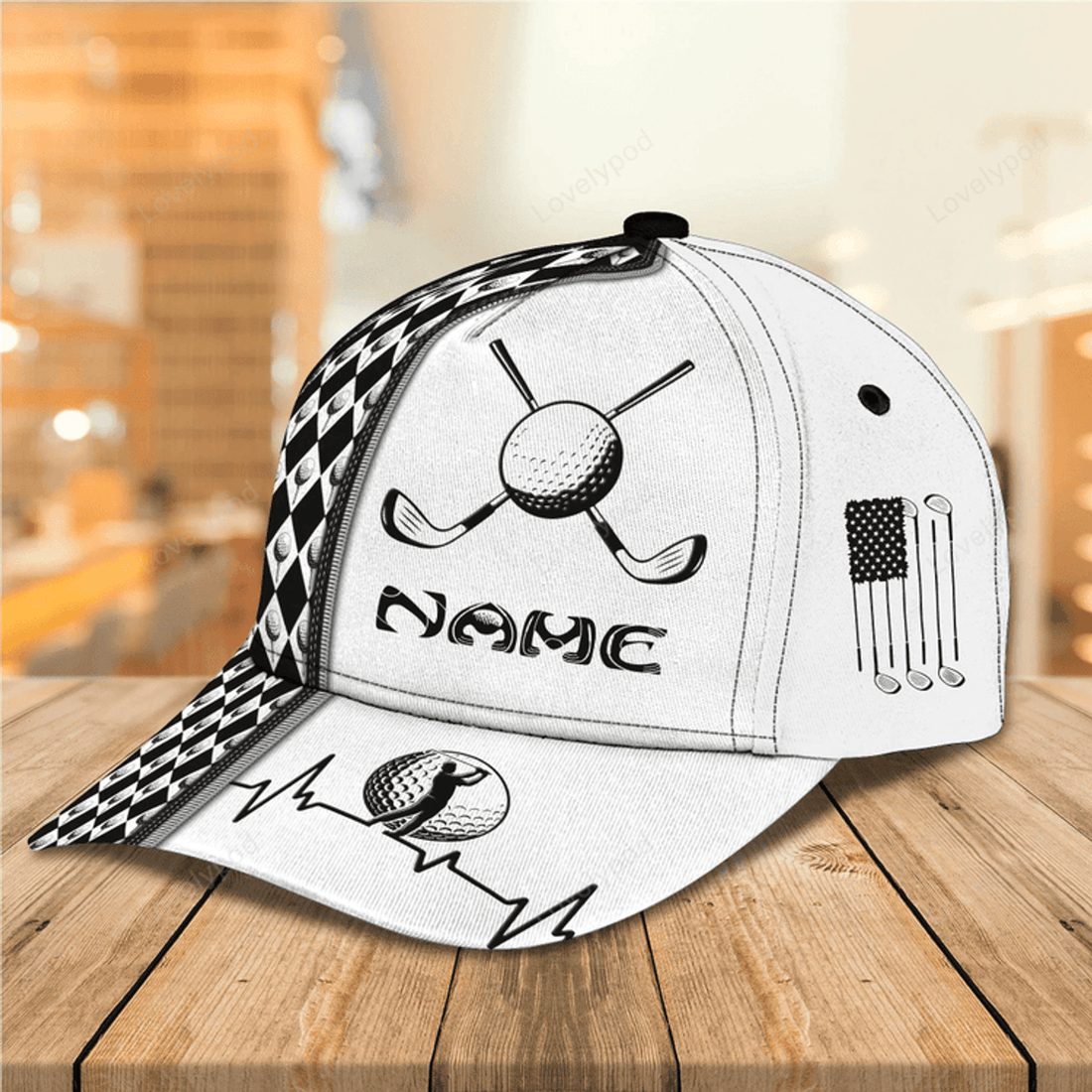FUNSTUFFPRIT Personalized 3D Full Print Mens Golf Cap, Birthday Present To Golfer Friend, Gofler Boyfriend Gifts