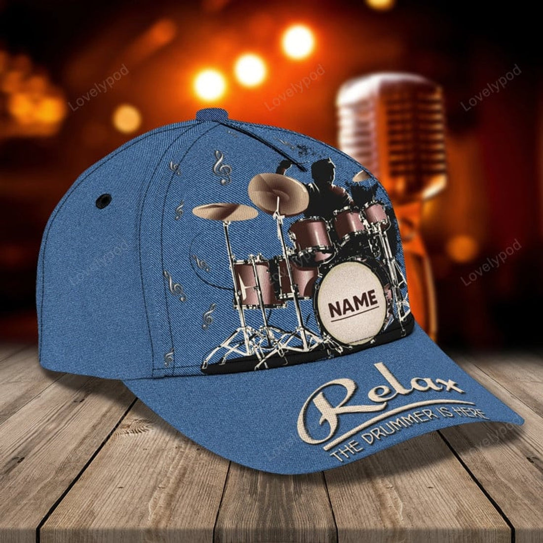 FUNSTUFFPRIT Personalized Drum Baseball Cap For Man And Woman, Birthday Present To Drummer, Drummer Summer Cap Hat