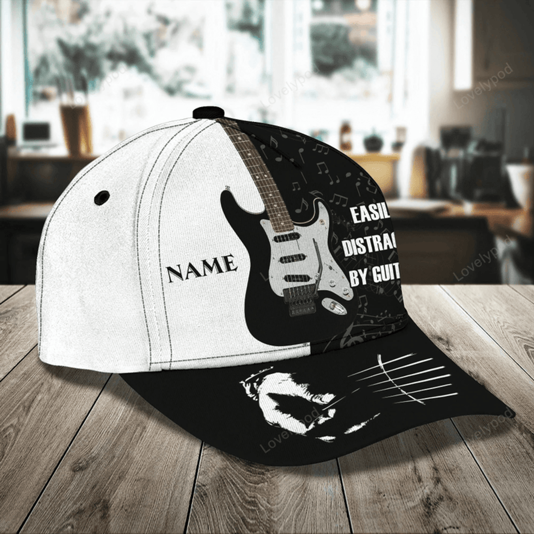 FUNSTUFFPRIT Electric Guitar Baseball Cap To My Boyfriend, Guitar 3D All Over Print Cap Hat From Guitarist Friend