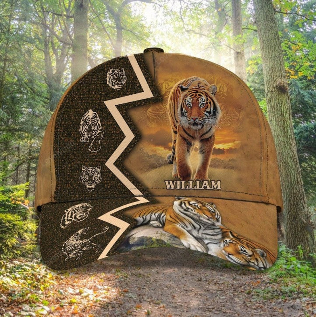 FUNSTUFFPRINT King of the Jungle 3D Classic Cap for Tiger Lovers