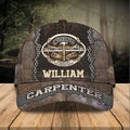 FUNSTUFFPRINT Personalized Carpentry 3D Classic Cap for Carpenter, Carpentry Hat for Dad Gift