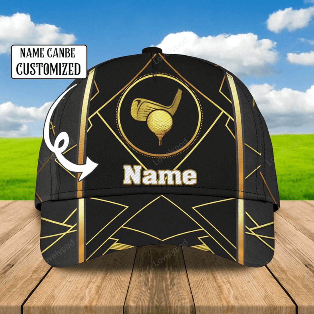 FUNSTUFFPRIT Personalized 3D Full Print Mens Golf Cap, Birthday Present To Golfer Friend, Gofler Boyfriend Gifts