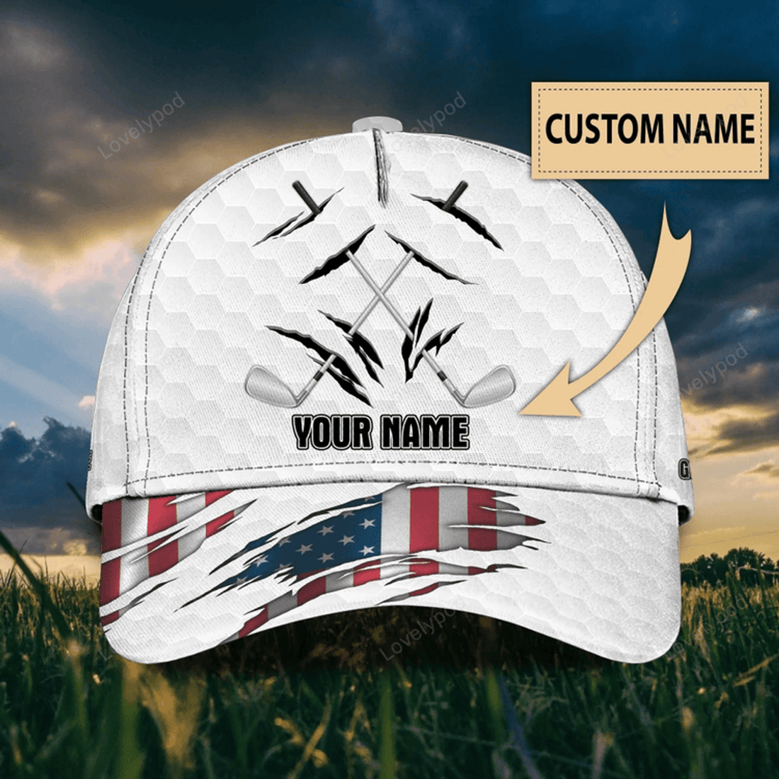 FUNSTUFFPRIT Custom With Name Man Gofler Cap, Baseball Cap For Man, Birthday Present To Golf Lover