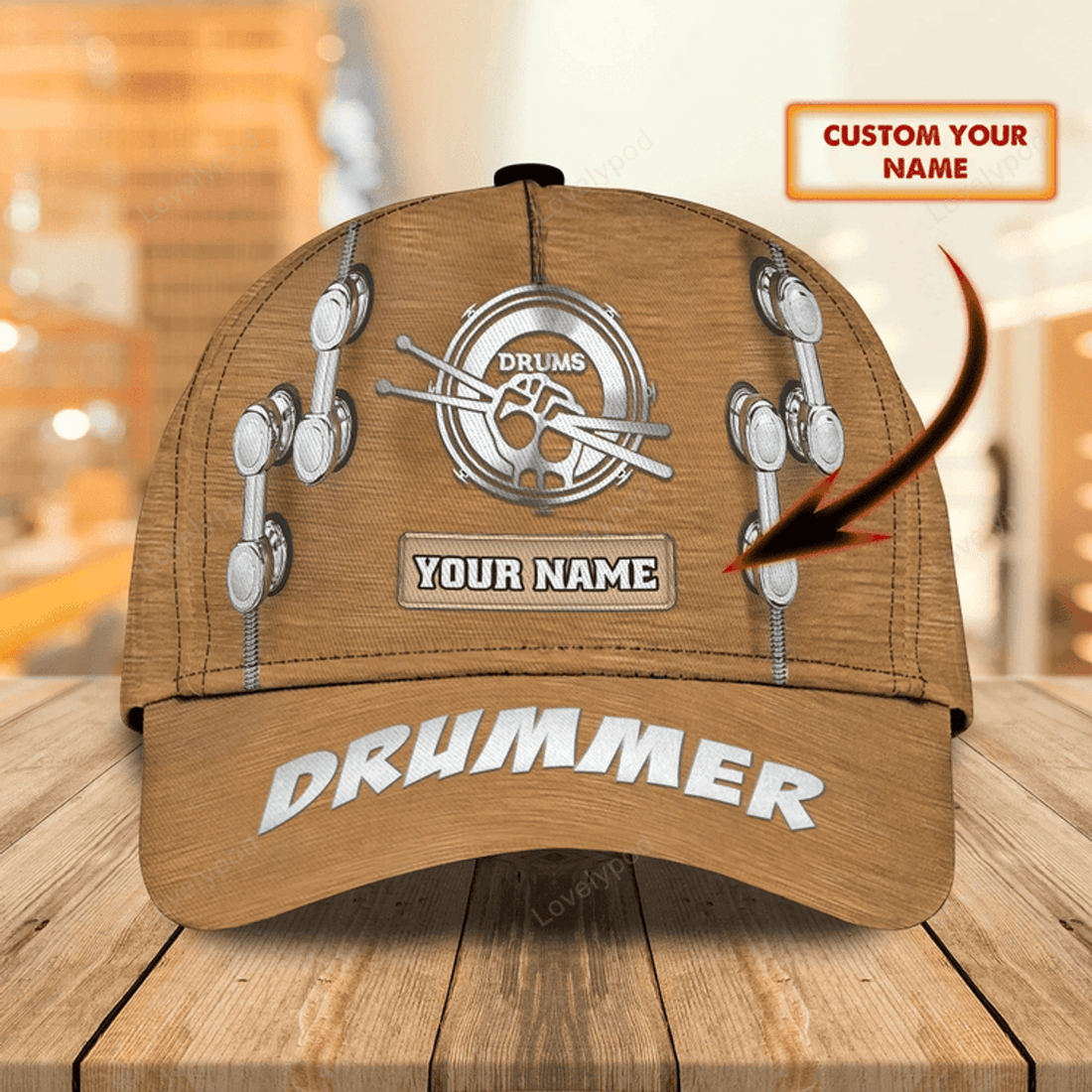 FUNSTUFFPRIT Personalized Baseball Cap Hat For Drummer Friend, To My Dad Drummer Gifts, My Son Drum Lover 3D Cap Hat Gift