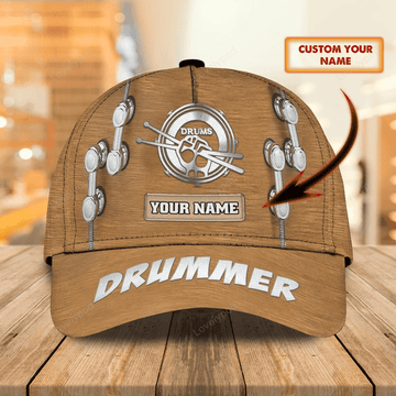 FUNSTUFFPRIT Personalized Baseball Cap Hat For Drummer Friend, To My Dad Drummer Gifts, My Son Drum Lover 3D Cap Hat Gift