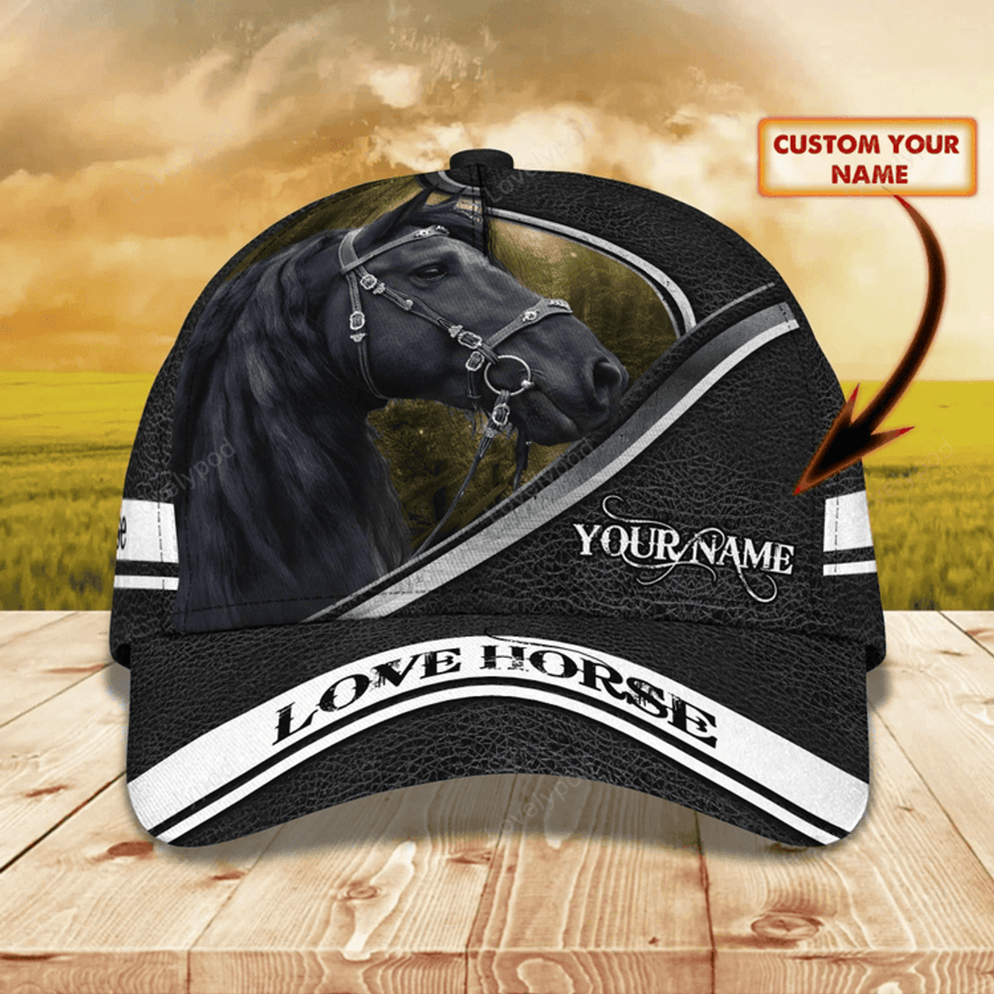 FUNSTUFFPRIT Personalized 3D All Over Printing Baseball Cap Horse, Horse Hat, Nice Unisex Cap For Horse Lovers