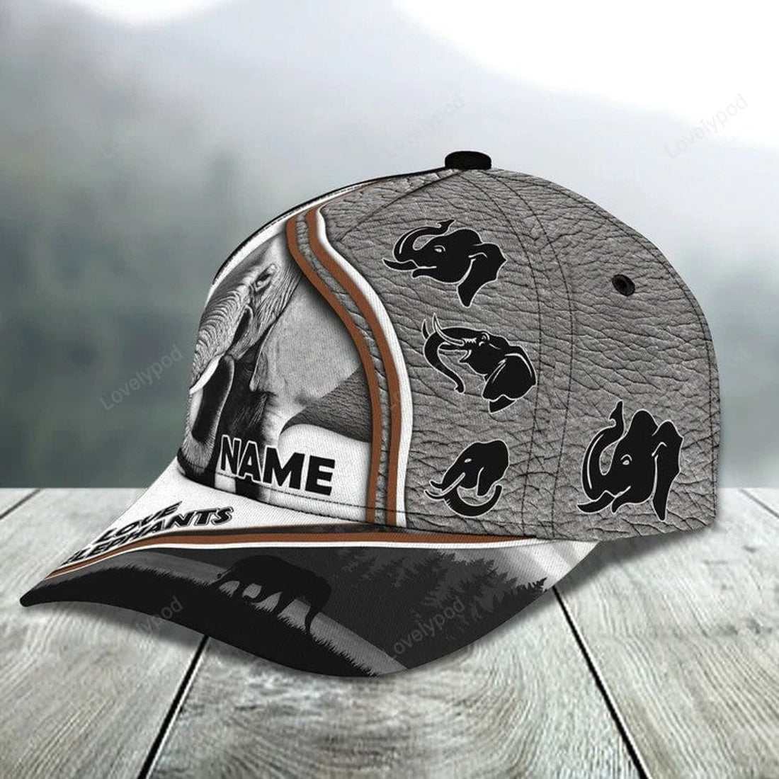 FUNSTUFFPRINT Customized Vintage Elephant Cap for Man who love Elephant Hat for Husband