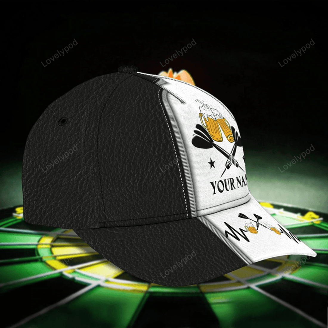 FUNSTUFFPRIT Personalized Dart Baseball Cap Full Printing, Dart Hat For Men And Woman, To My Friend Darter Cap Hat, Darter Cap