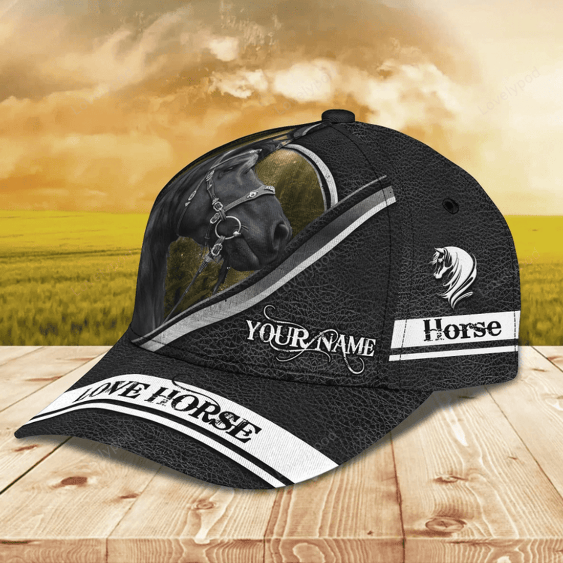 FUNSTUFFPRIT Personalized 3D All Over Printing Baseball Cap Horse, Horse Hat, Nice Unisex Cap For Horse Lovers