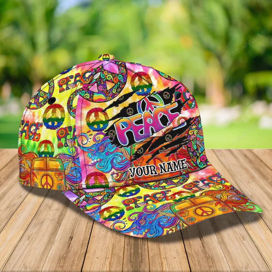 FUNSTUFFPRINT Hippie Car Personalized Hippie Cap 3D Classic Cap for Hippie Lovers for Girls