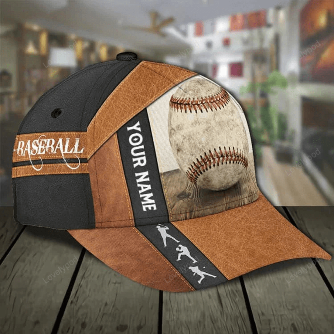 FUNSTUFFPRINT Customized Baseball Classic Cap for Friends, Glove and Baseball 3D Hat for Baseball Players