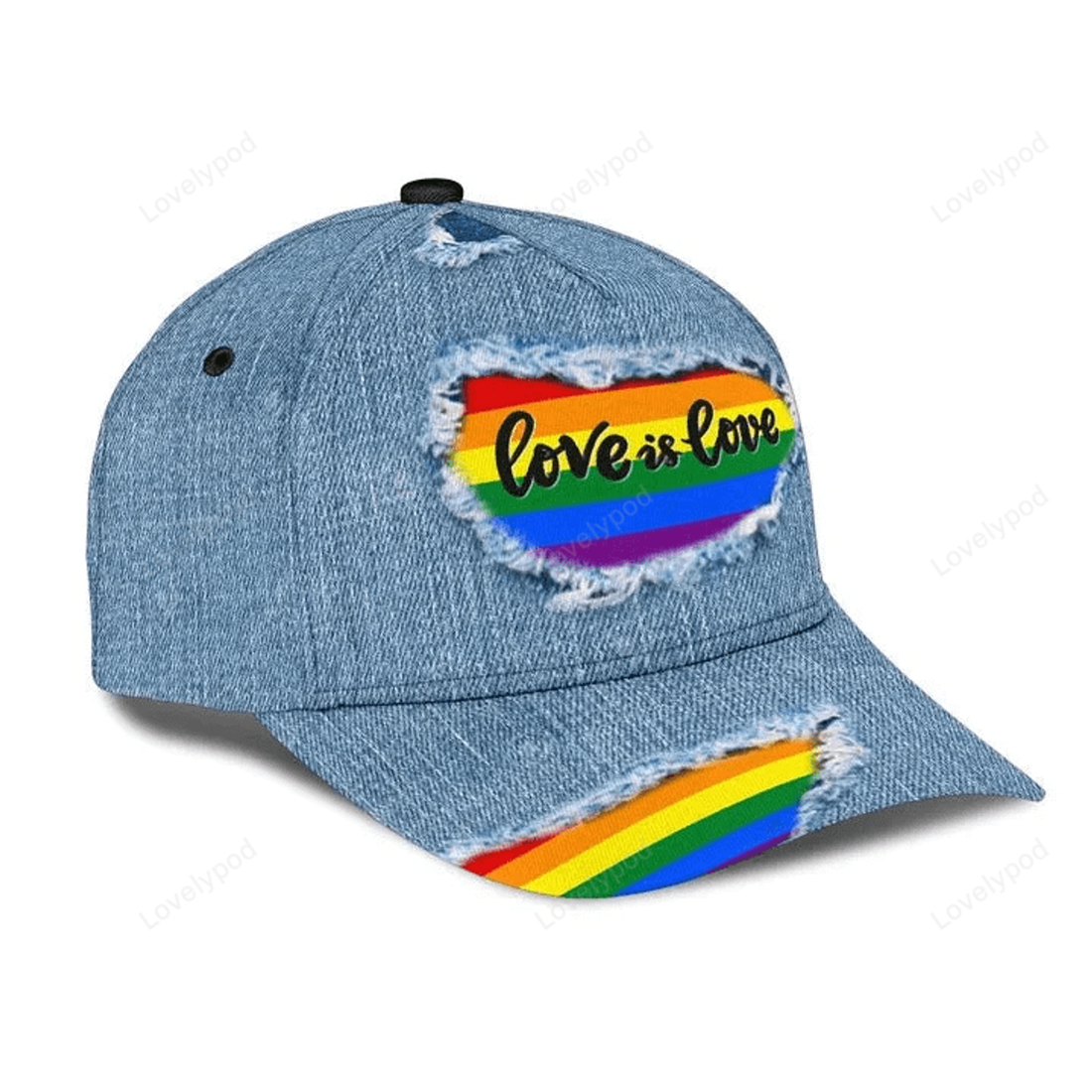 FUNSTUFFPRIT 3D All Over Printing Baseball Cap Hat, Lgbt Pride Together We Rise, Gay Pride Accessories