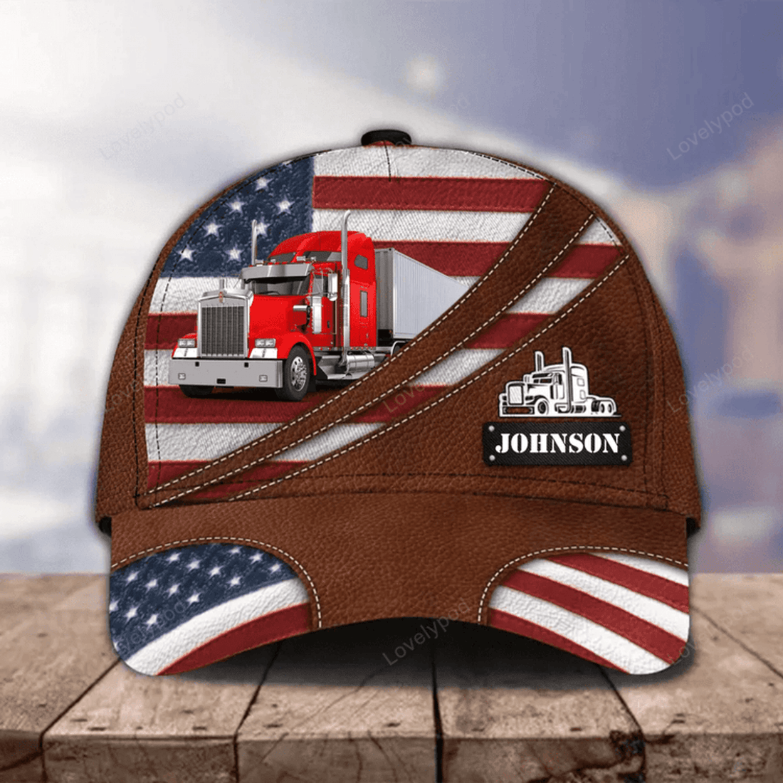FUNSTUFFPRINT 4th of July Personalized Trucker Cap, Gift for Dad Father's Day Cap, Truck Hat for Truck Drivers, Gift for Husband from Wife
