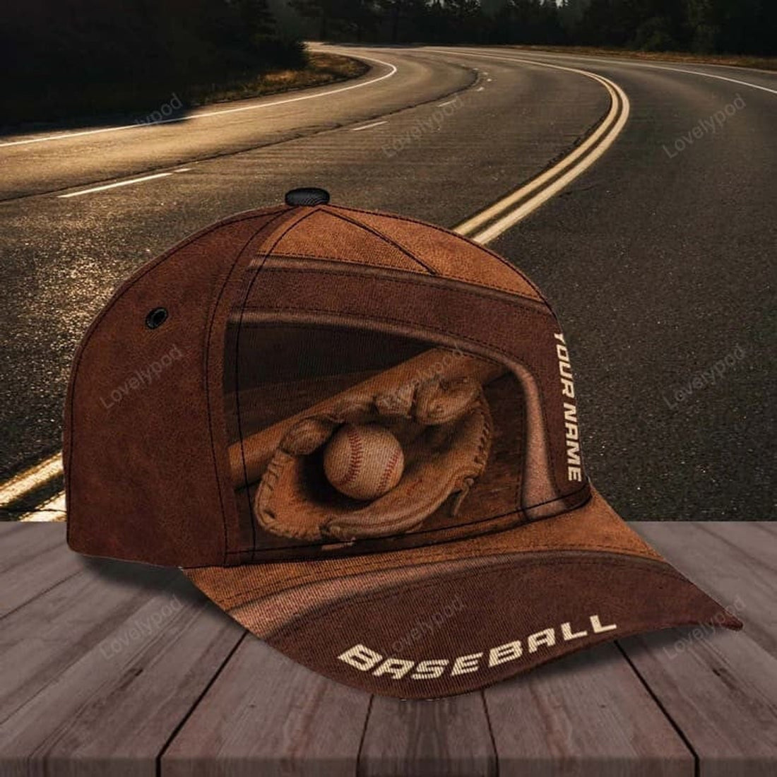 FUNSTUFFPRINT Customized Baseball Classic Cap for Friends, Glove and Baseball 3D Hat for Baseball Players